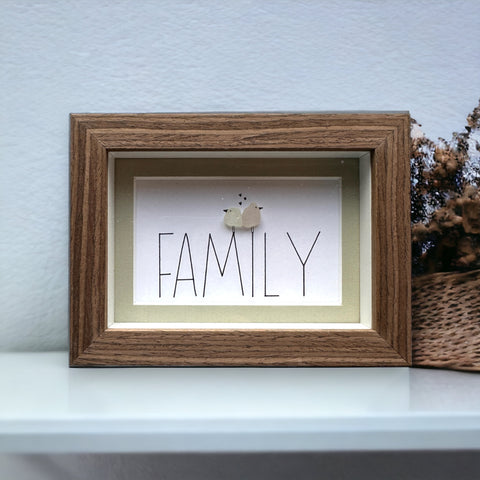 Mini Sea Glass Birds Family Picture