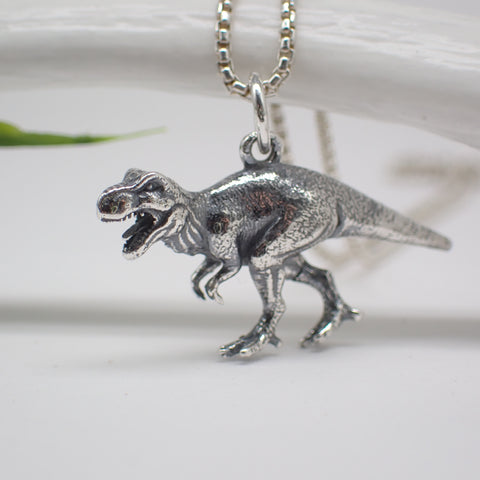 3D Sterling Silver T-Rex Dinosaur Charm