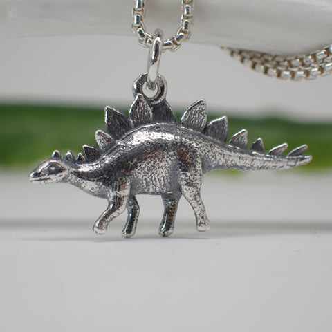 sterling silver 3d stegosaurus charm