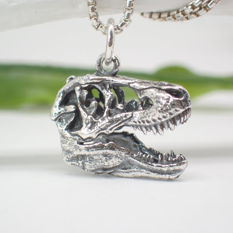 Sterling Silver T-Rex Skull Charm