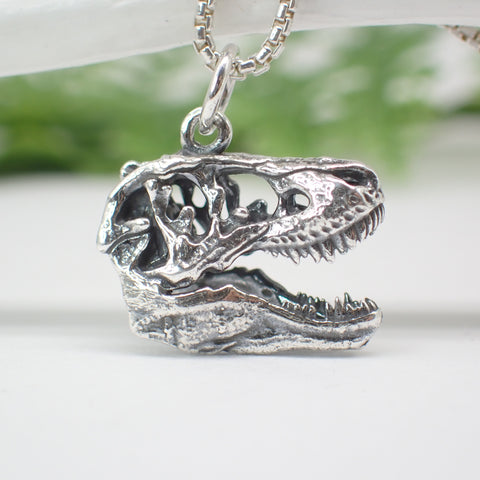 Sterling Silver T-Rex Skull Charm