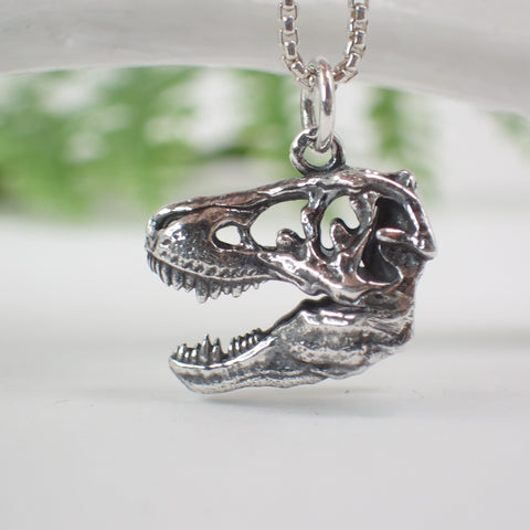 Sterling Silver T-Rex Skull Charm