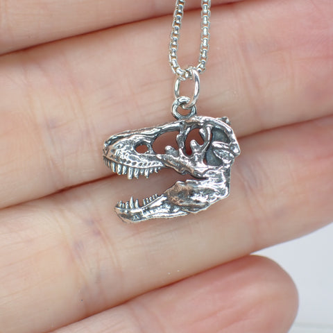 Sterling Silver T-Rex Skull Charm