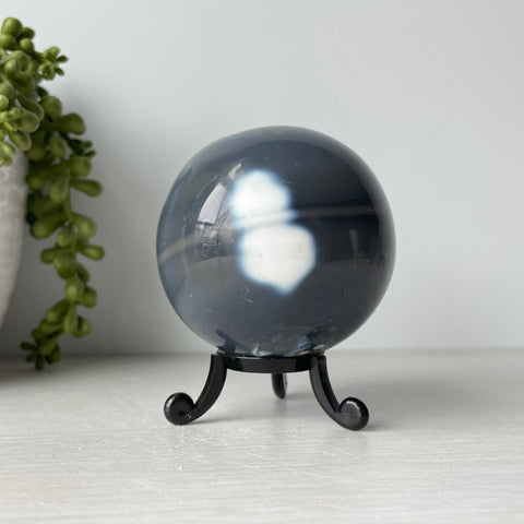 Orca Agate Sphere on Cute Stand