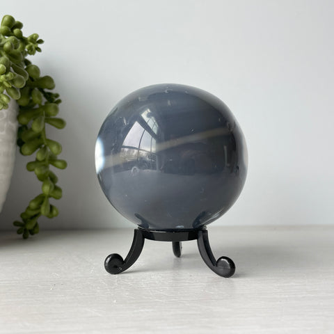 Orca Agate Sphere on Cute Stand