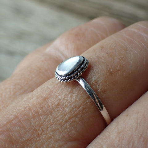 Mother Of Pearl Sterling Silver Ring