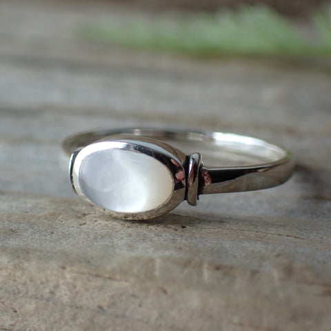 Mother Of Pearl Sterling Silver Ring