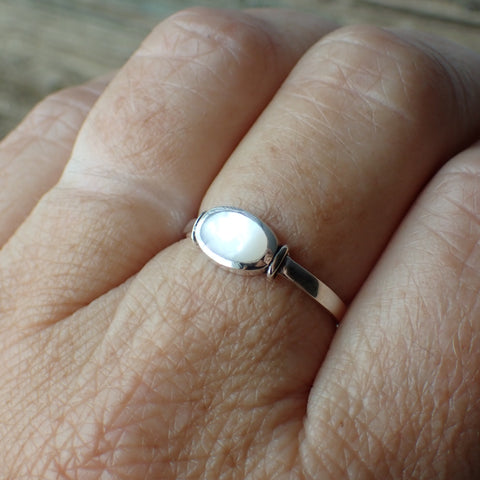 Mother Of Pearl Sterling Silver Ring