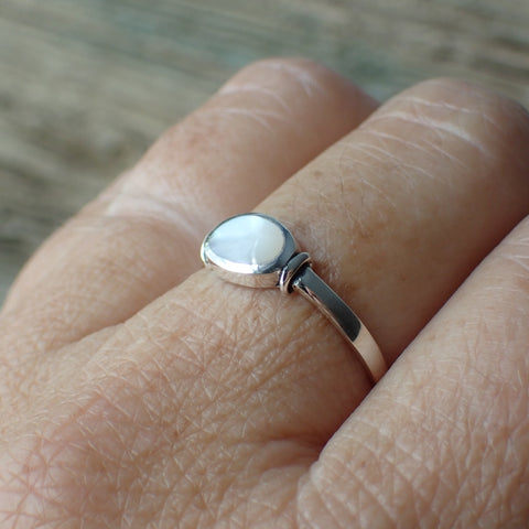 Mother Of Pearl Sterling Silver Ring