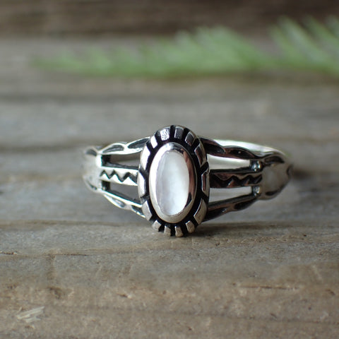 Mother Of Pearl Sterling Silver Ring