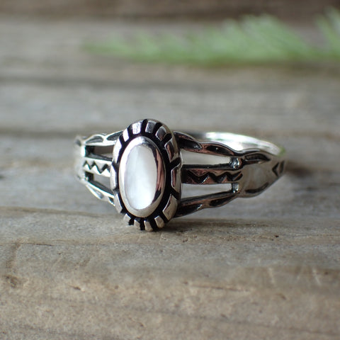 Mother Of Pearl Sterling Silver Ring