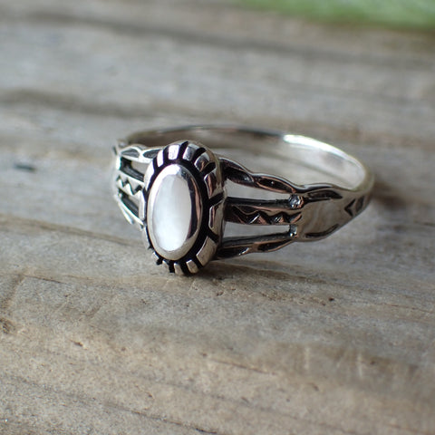 Mother Of Pearl Sterling Silver Ring