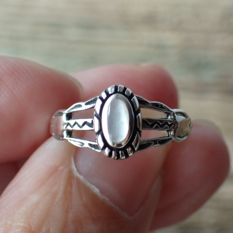 Mother Of Pearl Sterling Silver Ring