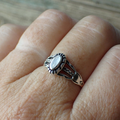 Mother Of Pearl Sterling Silver Ring