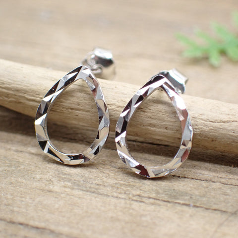 Sterling Silver Teardrop Stud Earrings