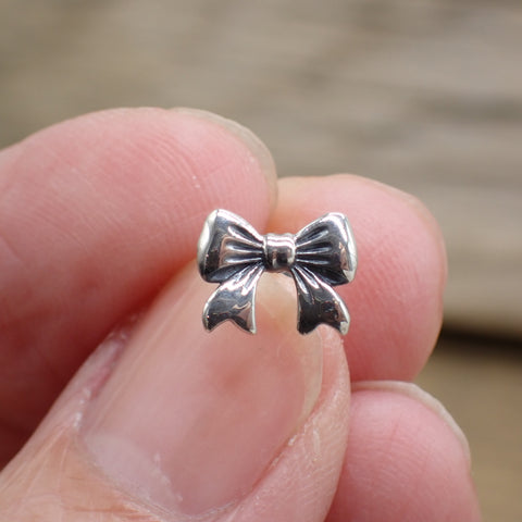 Sterling Silver Bow Stud Earrings