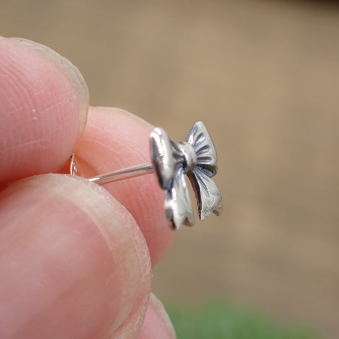 Sterling Silver Bow Stud Earrings