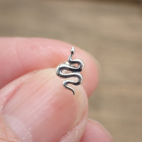 Sterling Silver Snake Stud Earrings