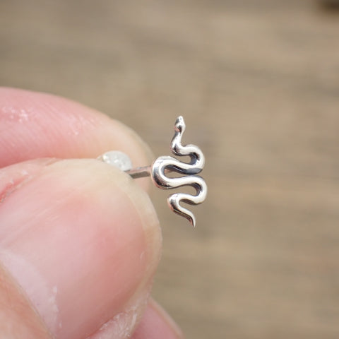 Sterling Silver Snake Stud Earrings