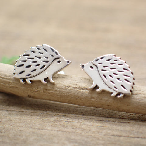 Sterling Silver Hedgehog Stud Earrings