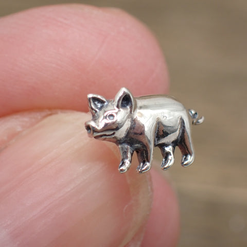 Sterling Silver Pig Stud Earrings