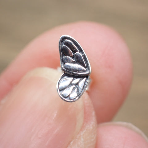 Sterling Silver Butterfly Wings Stud Earrings