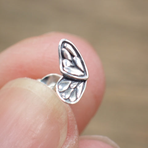 Sterling Silver Butterfly Wings Stud Earrings