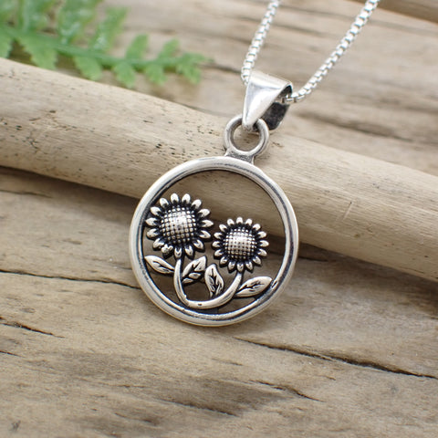 Sterling Silver Sunflower Charm