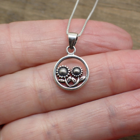 Sterling Silver Sunflower Charm