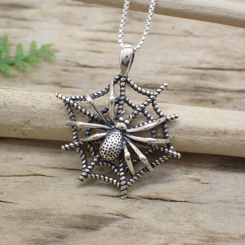 Sterling Silver Spiderweb Charm