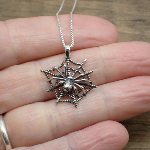 Sterling Silver Spiderweb Charm