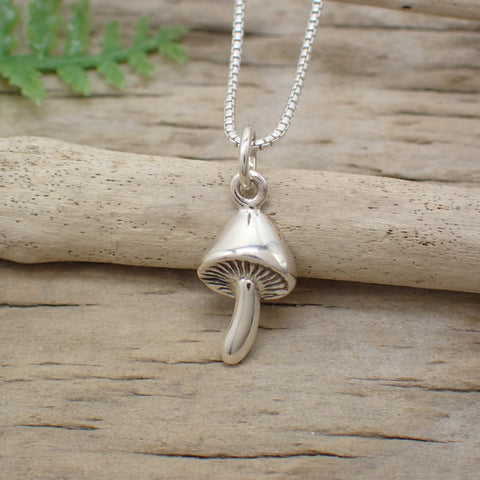 Sterling Silver Simple Mushroom Charm