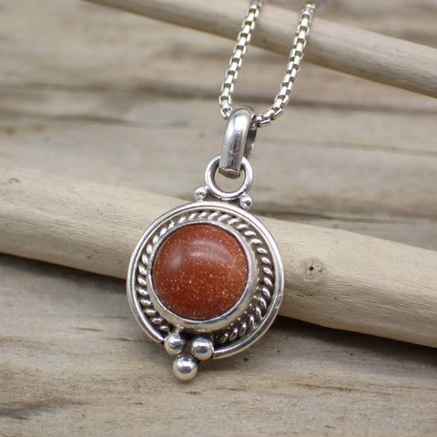 Sterling Silver Goldstone Charm