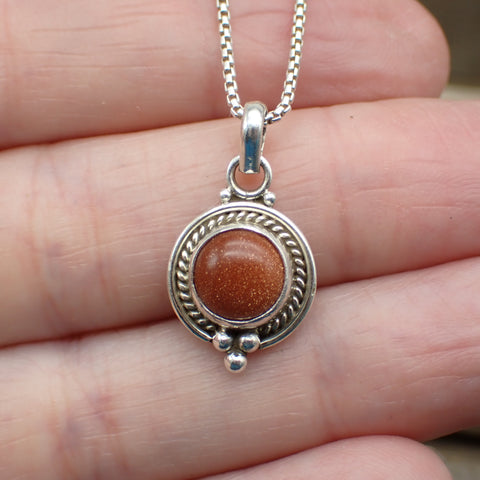 Sterling Silver Goldstone Charm