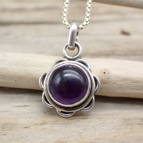 Amethyst Gemstone Sterling Silver Pendant