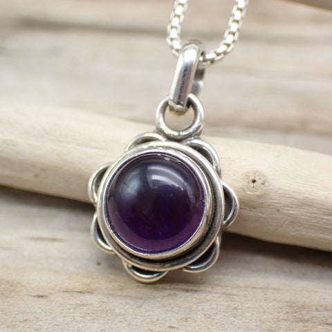 Amethyst Gemstone Sterling Silver Pendant