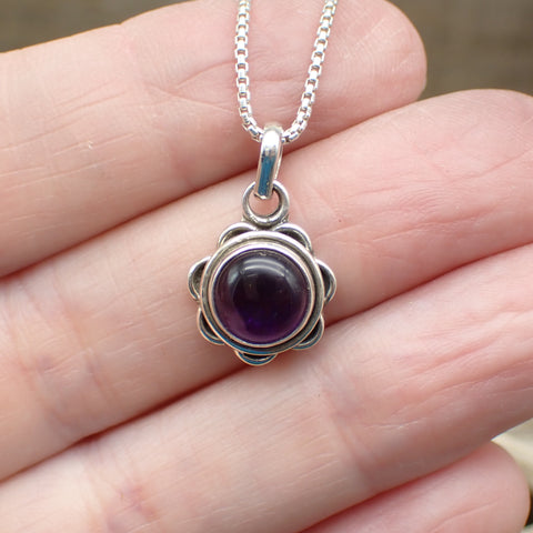 Amethyst Gemstone Sterling Silver Pendant