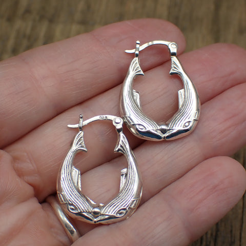 Sterling Silver Whale Hoops