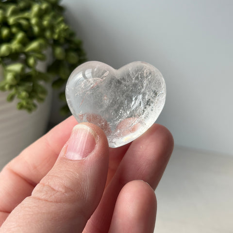 Clear Quartz Puffy Heart