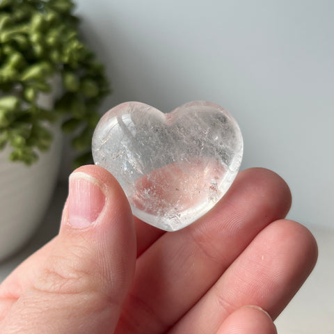 Clear Quartz Puffy Heart