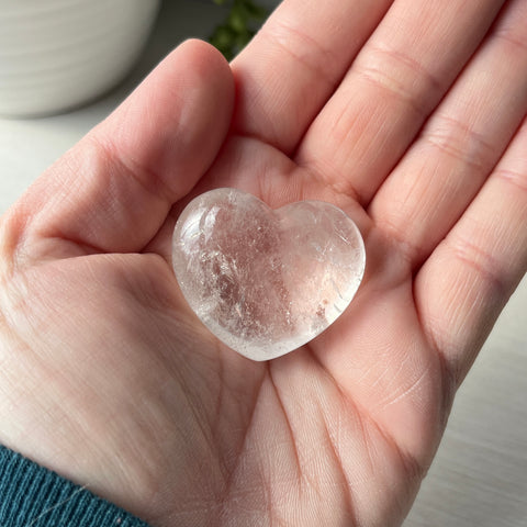 Clear Quartz Puffy Heart