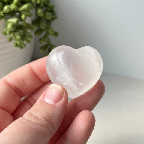 Clear Quartz Puffy Heart