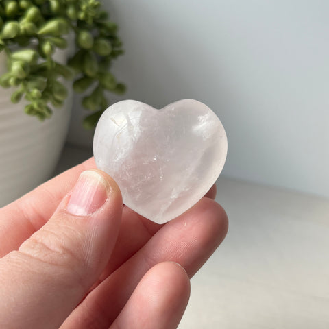 Clear Quartz Puffy Heart