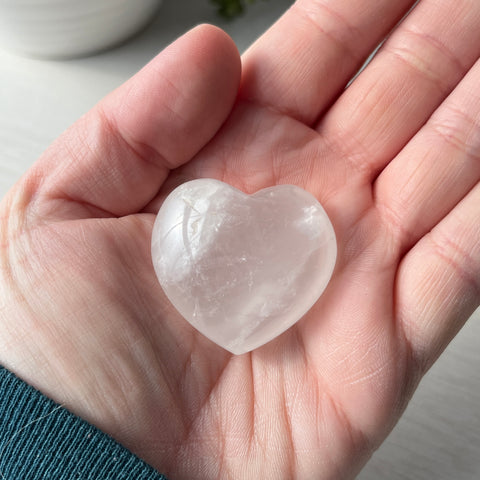 Clear Quartz Puffy Heart