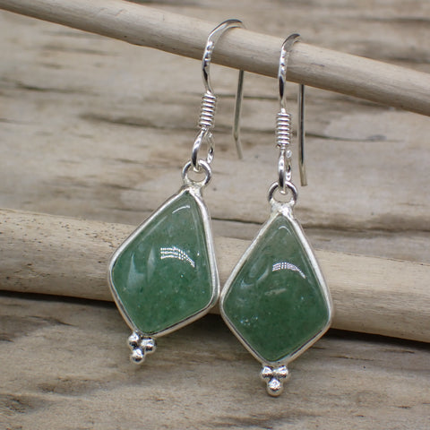 Green Aventurine Sterling Silver Earrings