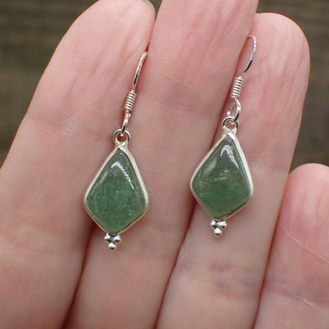 Green Aventurine Sterling Silver Earrings