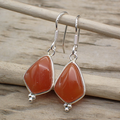 Carnelian Sterling Silver Earrings