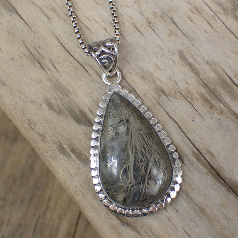 Pyrite in Quartz Sterling Silver Pendant