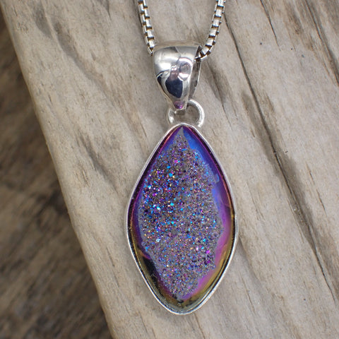 Titanium Plated Quartz Sterling Silver Pendant