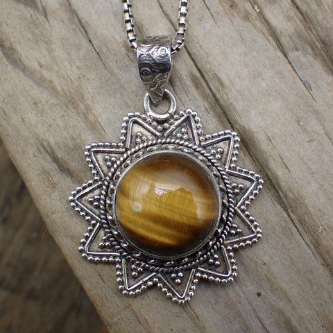 Tiger Eye Sterling Silver Pendant